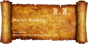 Marth Mihály névjegykártya
